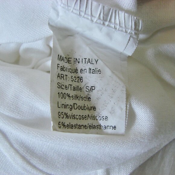 Elena Baldi White Silk Embroidered Tank Top Ruffled Boho Gold Thread Italy Small - Picture 4 of 15